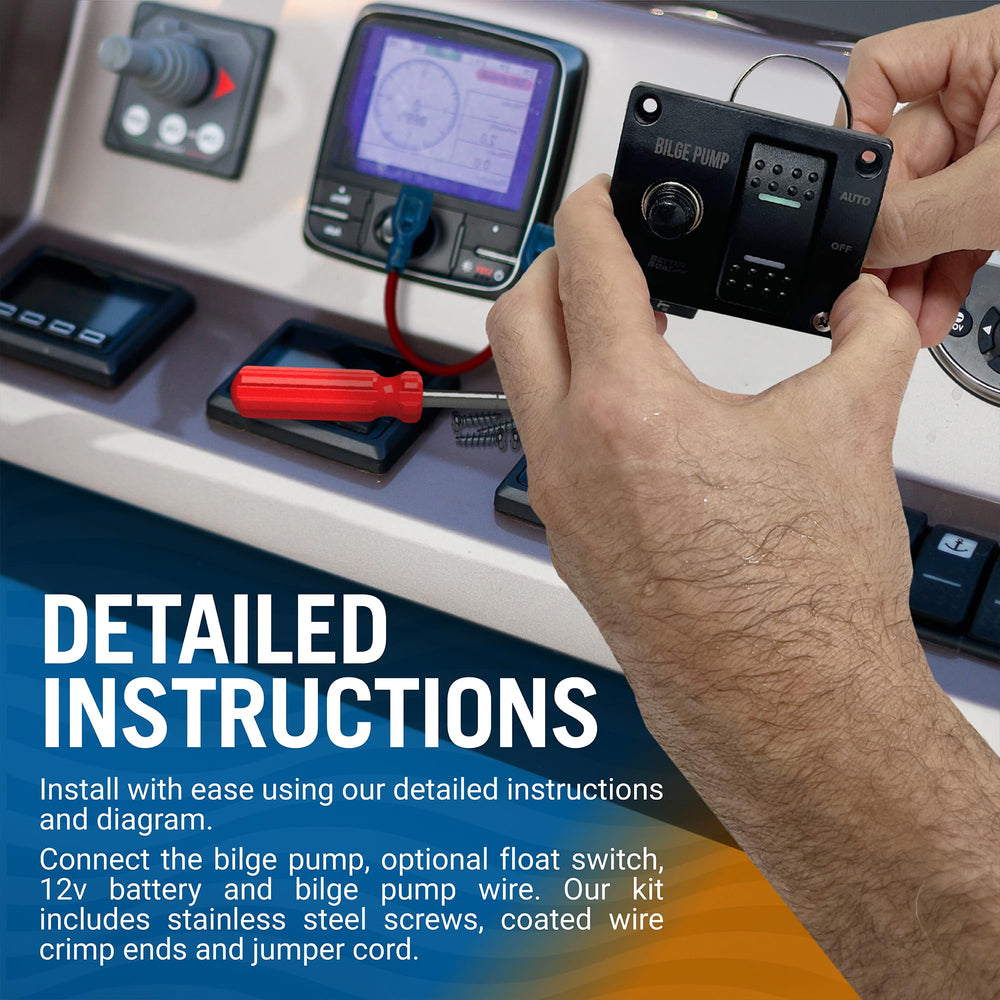 Better Boat switch mounted in boat console demonstrating tidy professional fit