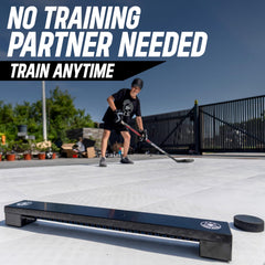 Better Hockey mounted on dryland tiles demonstrating secure clamp and steady returns