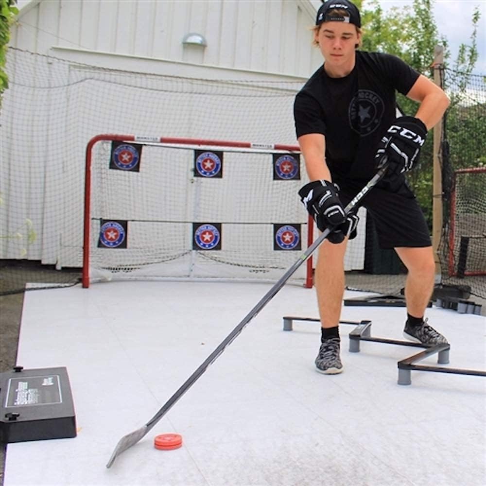 Better Hockey trainer in a practice setup with cones showing quick-training convenience