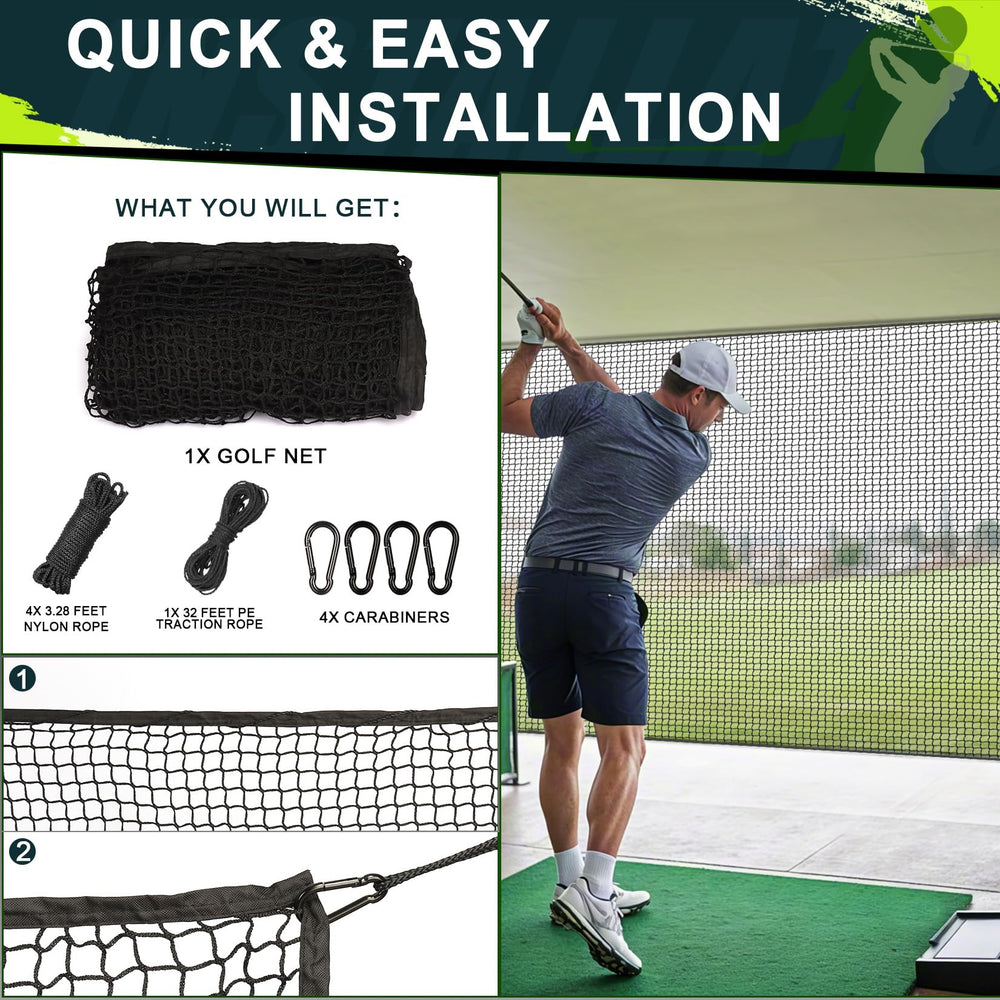 Beutyal net displayed beside person to show 10x20FT scale and practical coverage