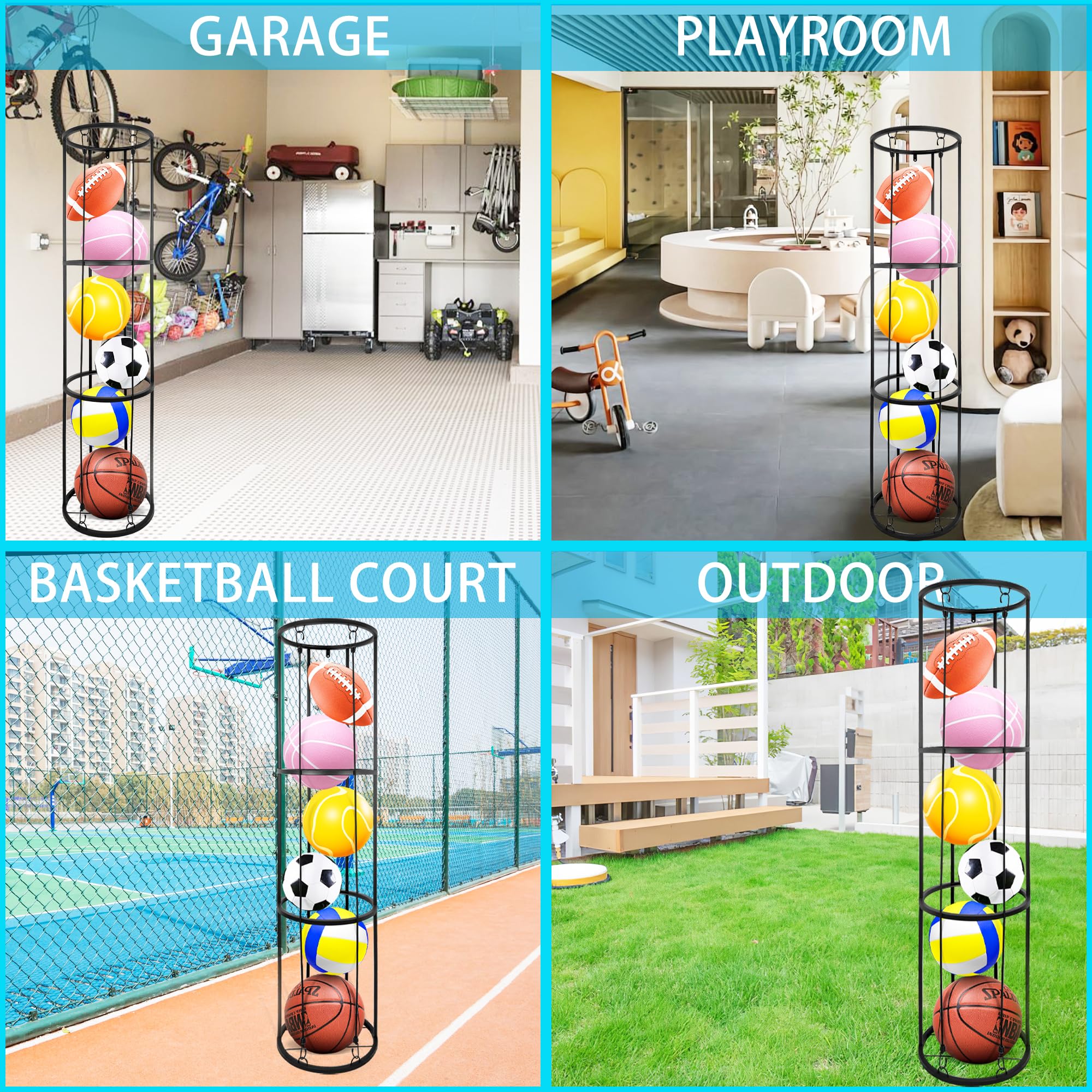 BEWITU rack in garage lifestyle scene showing clutter-free sports area