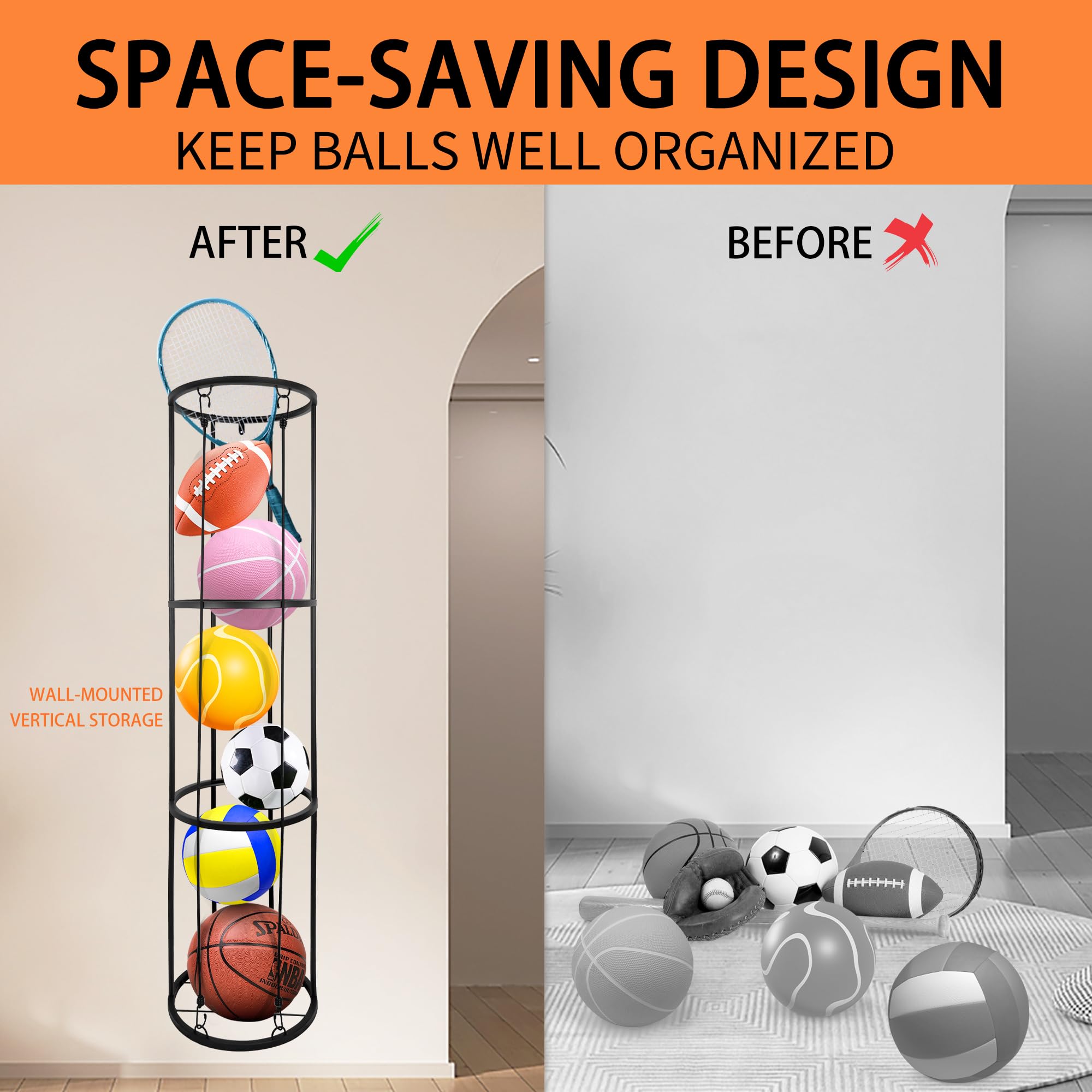 BEWITU wall-mounted rack installed showing space-saving vertical storage