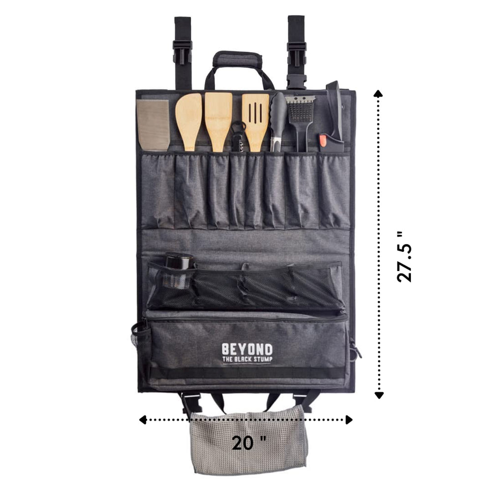 Beyond the Black Stump utensils in sleeve pockets organized for quick access when cooking