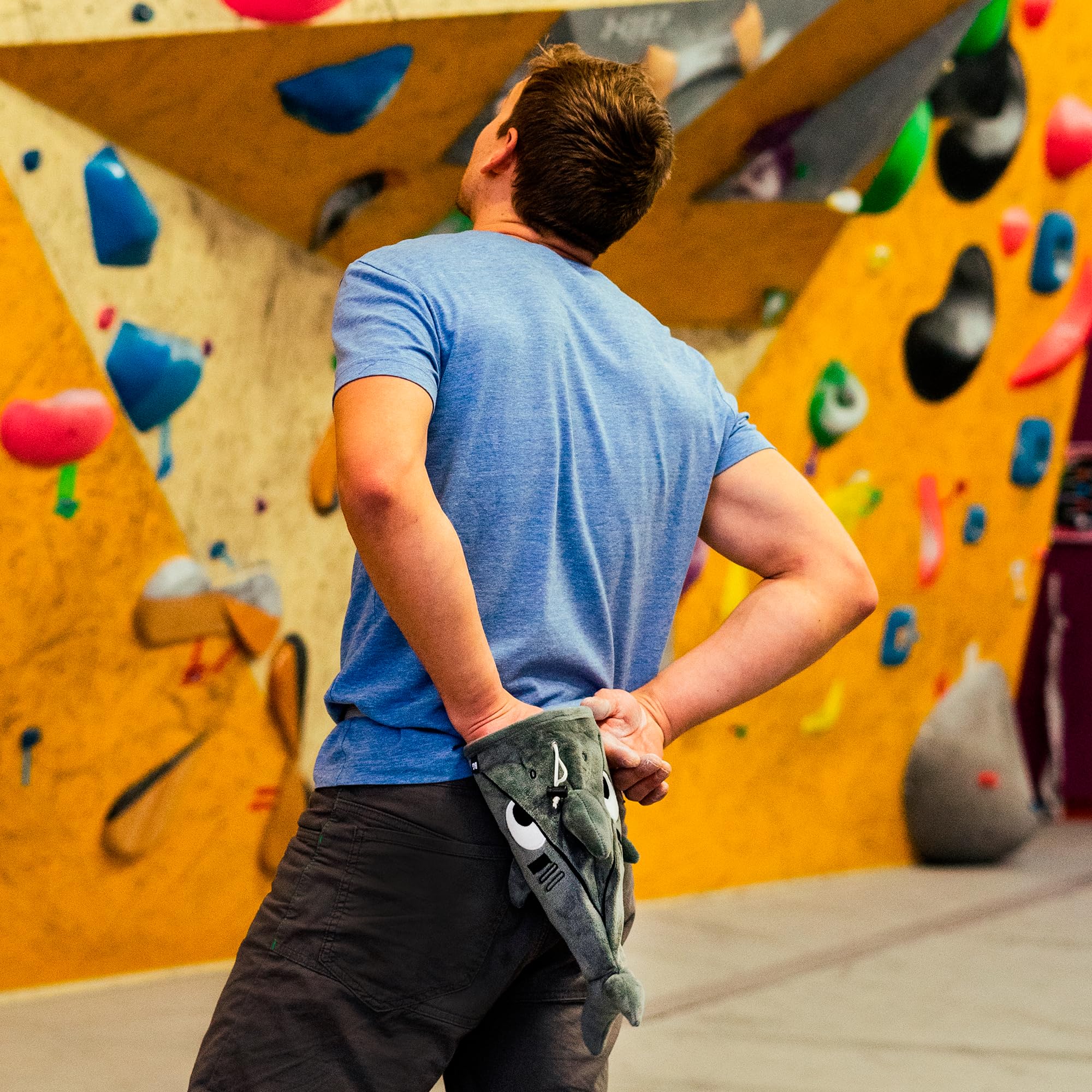 BG Climbing bag next to harness showing compact size and low weight benefit