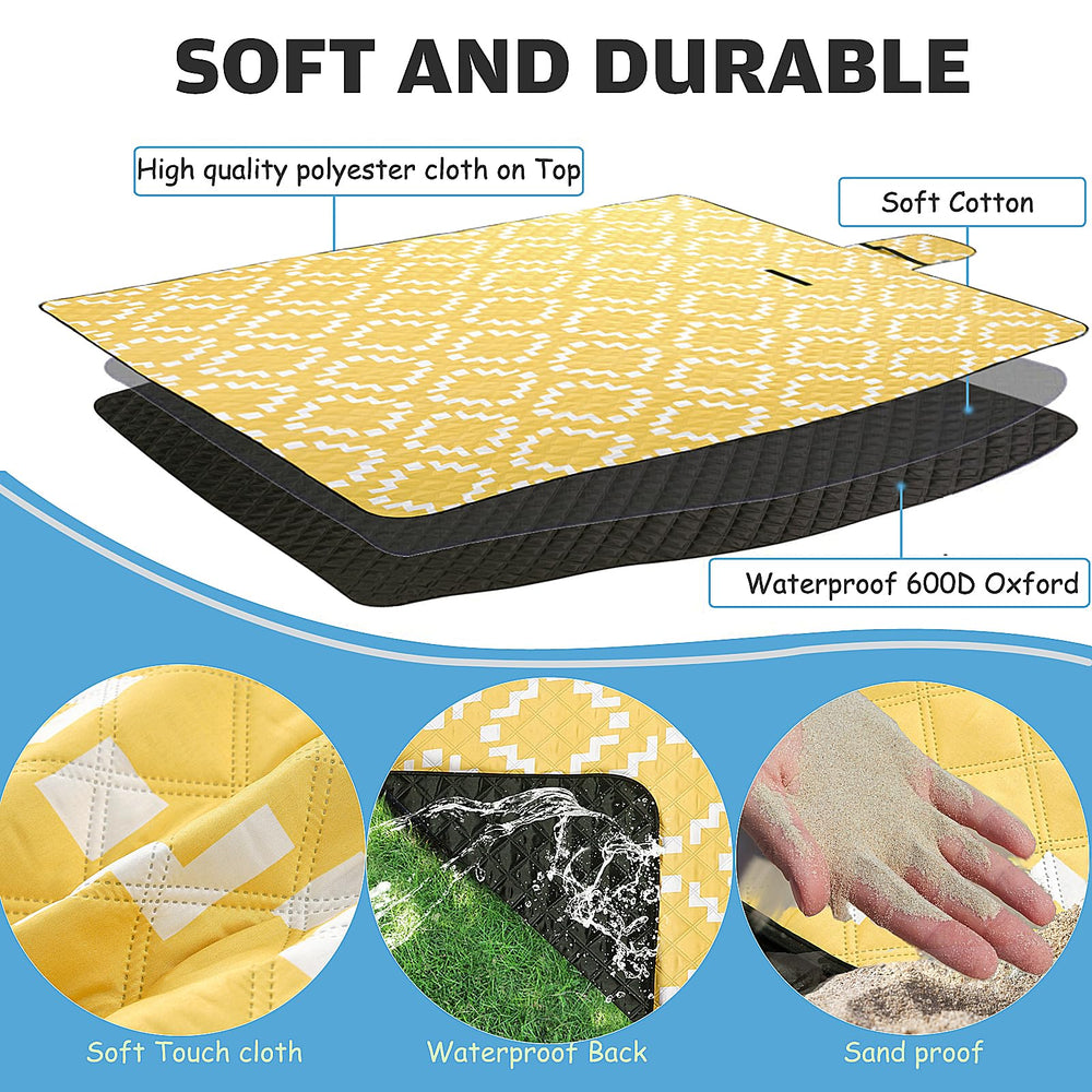 BGJOY compact folded blanket with carry strap for easy transport