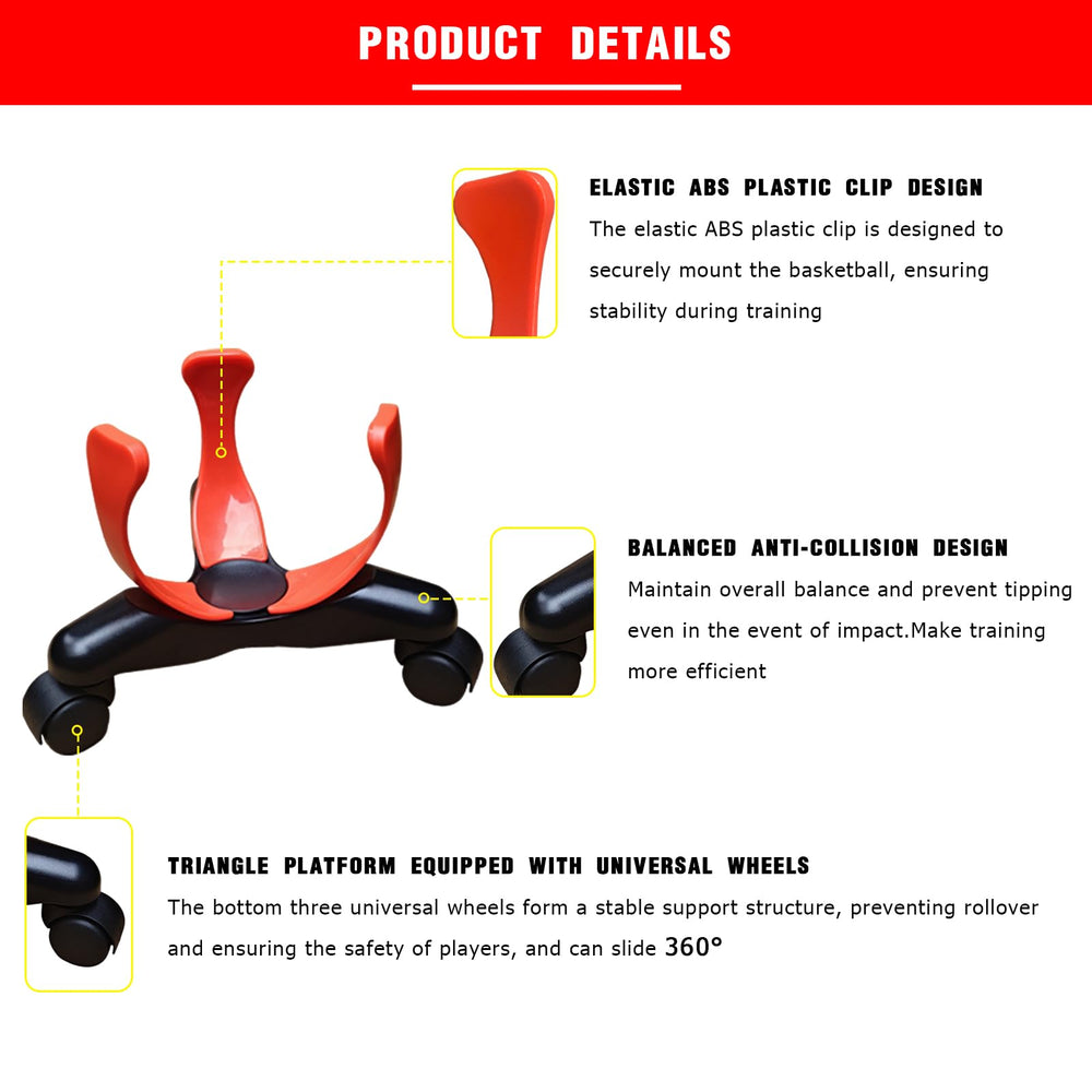 bibahala basketball secured in clamp demonstrating protected ball handling benefit