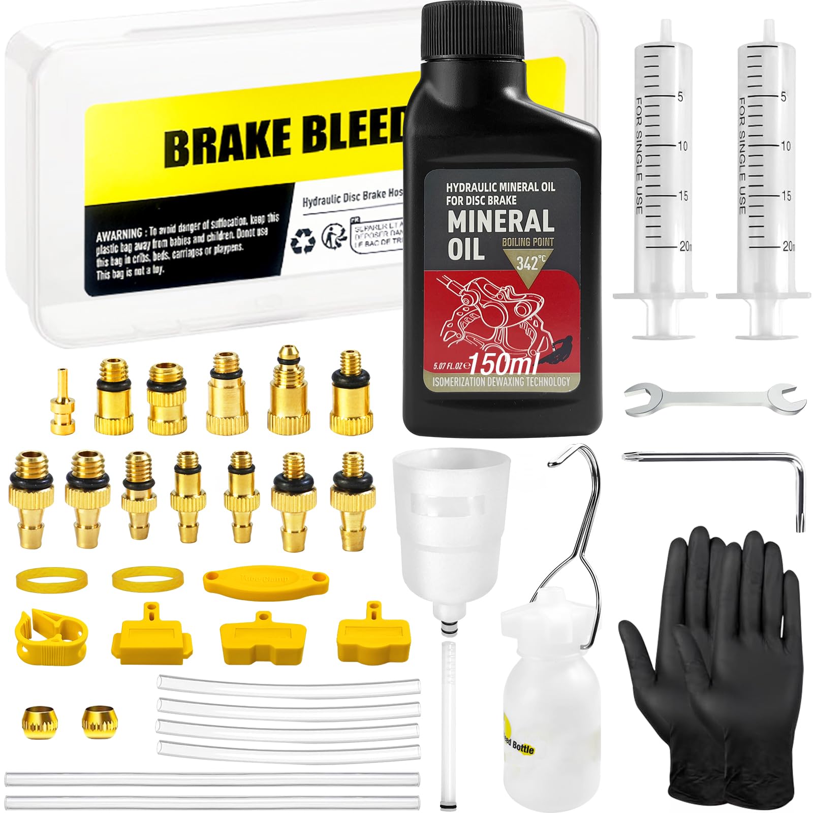 BIBOKLTIY front packaging showing complete brake bleed kit benefits