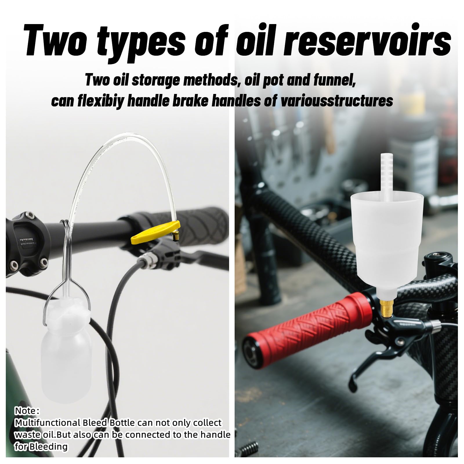 BIBOKLTIY kit connected to bike caliper demonstrating clean service
