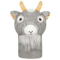 Big Crazy goat headcover front view showing plush protection and charm