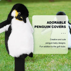 Big Crazy penguin headcover long-neck close-up demonstrating secure sock fit