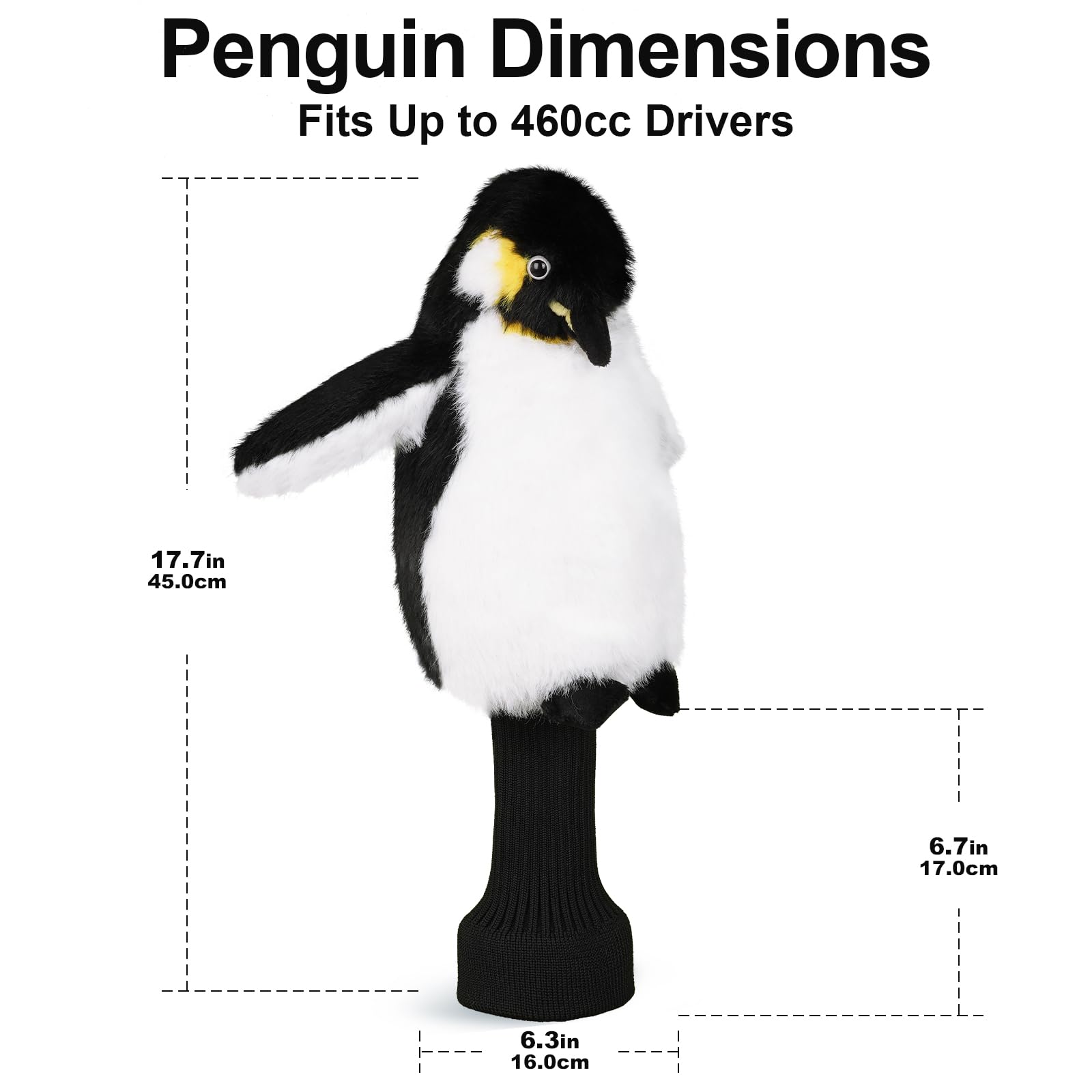 Big Crazy penguin headcover placed on driver in a golf bag for easy identification
