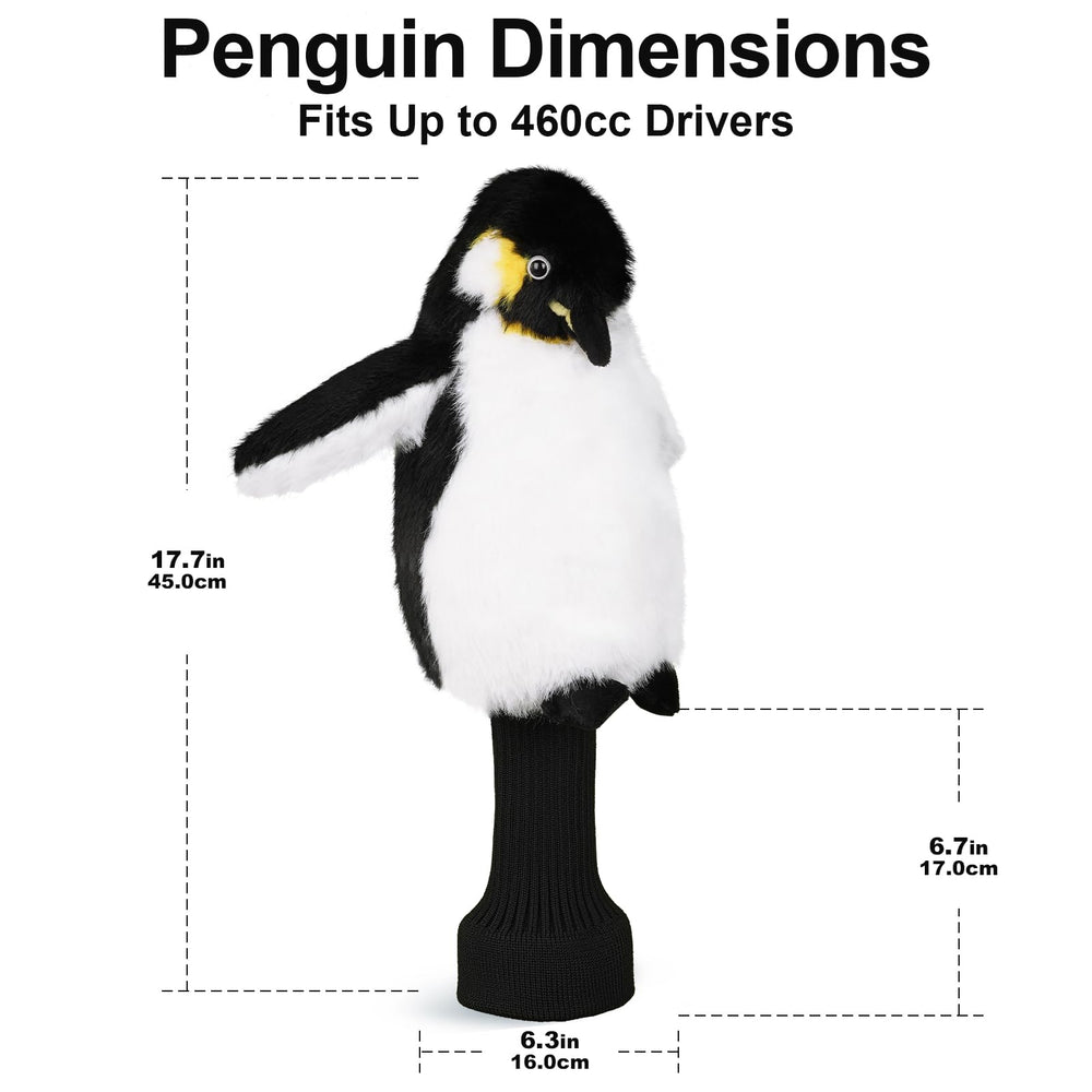 Big Crazy penguin headcover placed on driver in a golf bag for easy identification