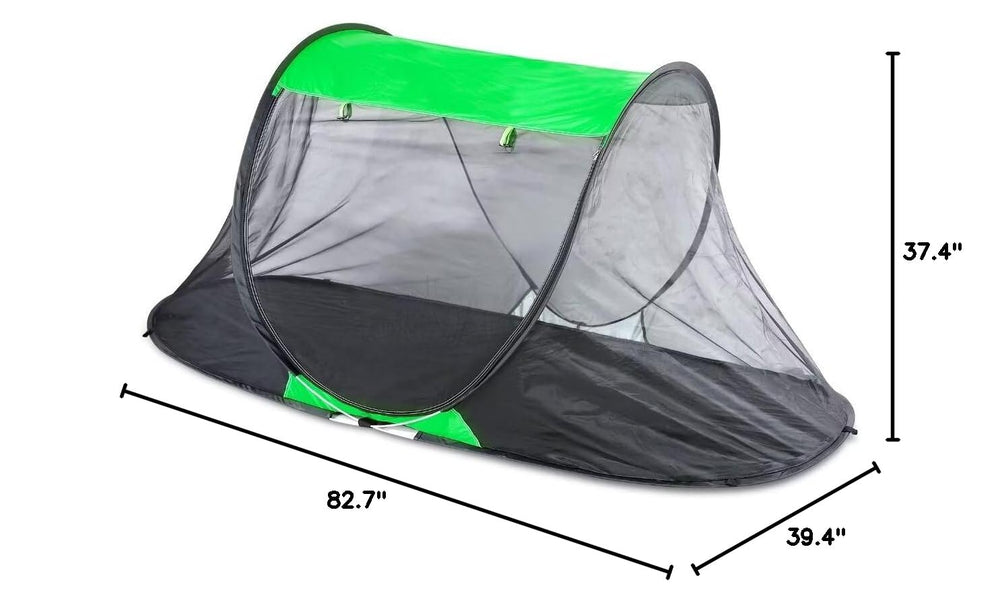 Biggun tent set up at campsite lifestyle shot illustrating quick shelter and outdoor comfort