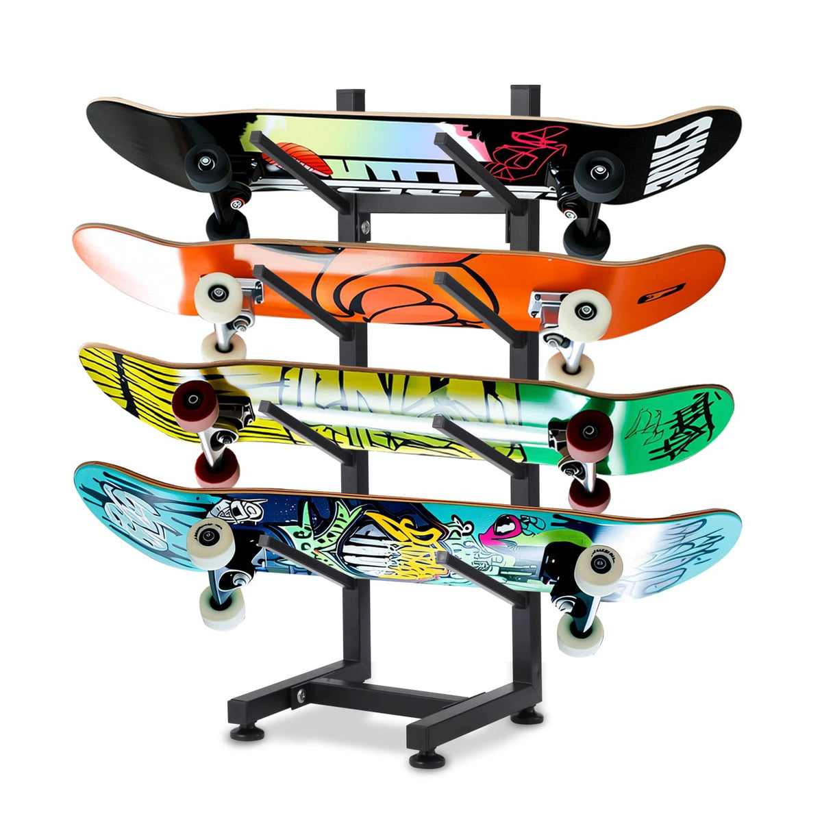BiJun front view with four boards showing organized display and space saving
