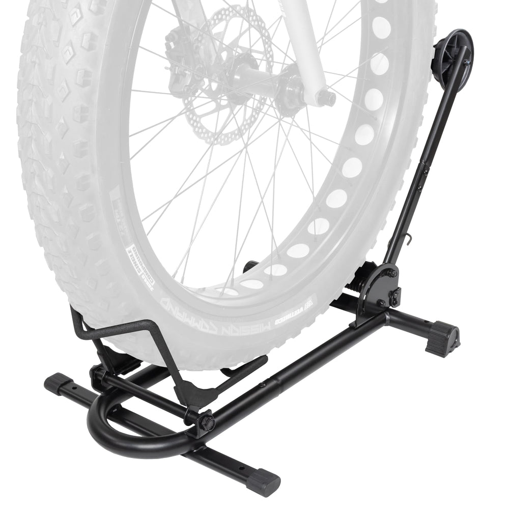 BIKE HAND front view of stand showing easy push-in parking benefit