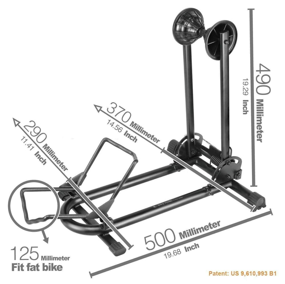 BIKE HAND stand beside car trunk showing portability for travel benefit