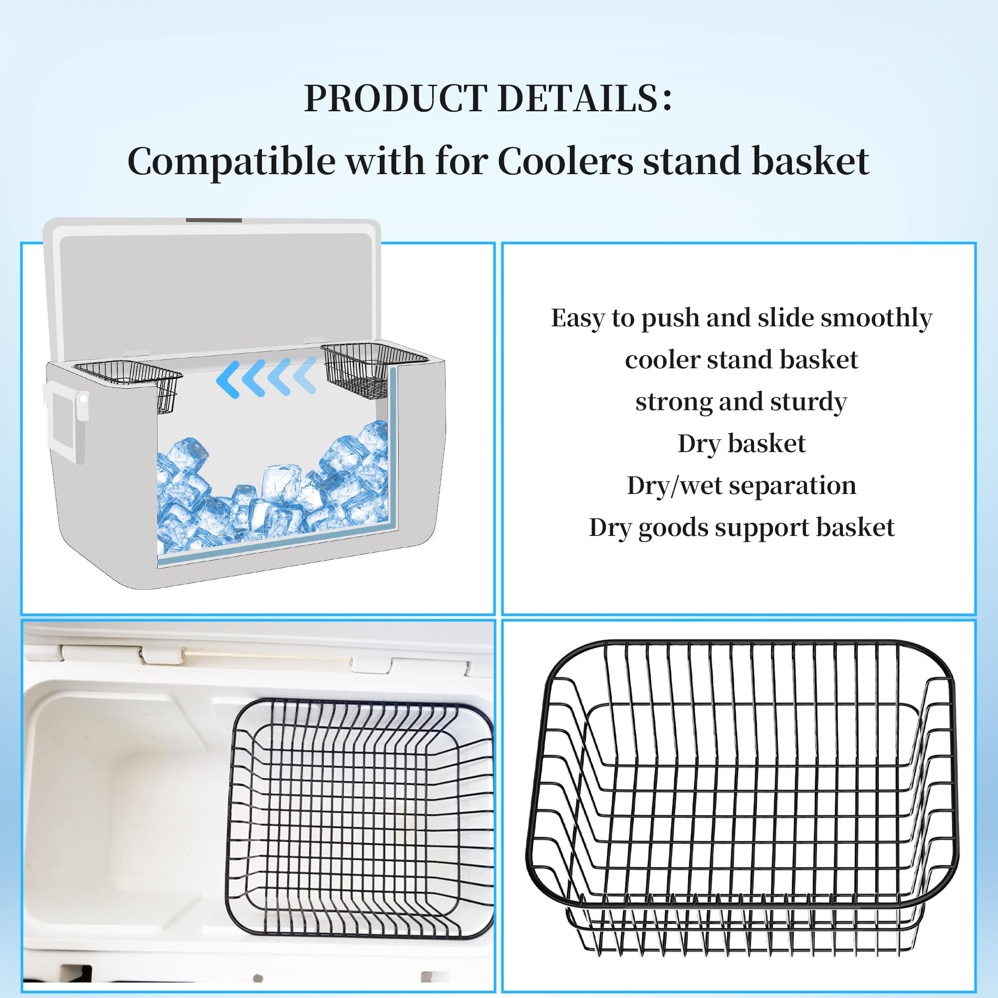 BiLLNE basket installed in Igloo cooler demonstrating organized easy access