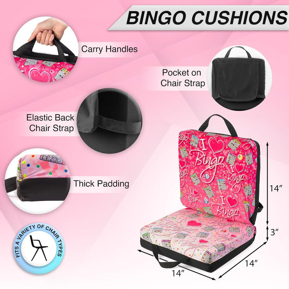 Bingo Innovation folded cushion with handles for easy carrying and transport
