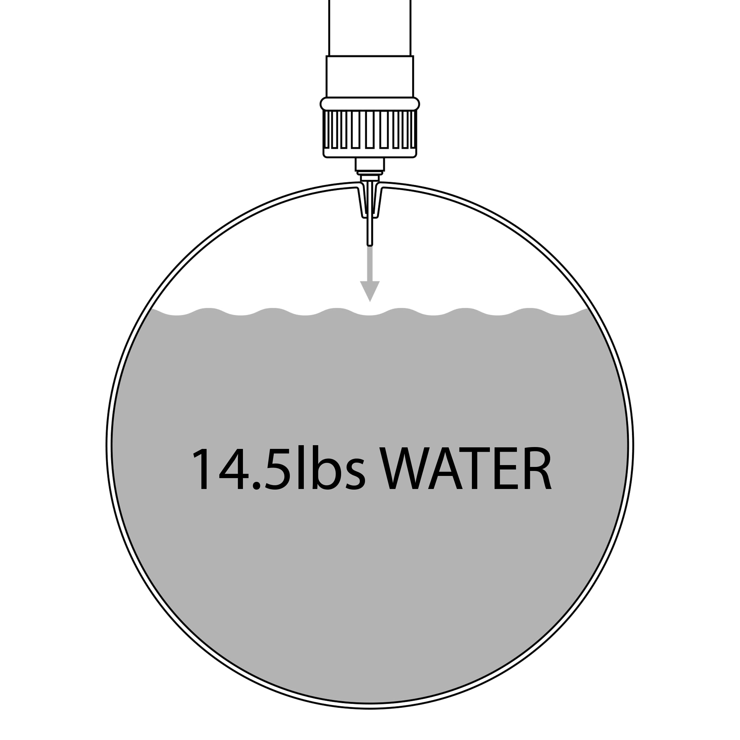 B.I.O. Sports filled ball with weight note showing 14.5–15 lb capacity for adjustable resistance