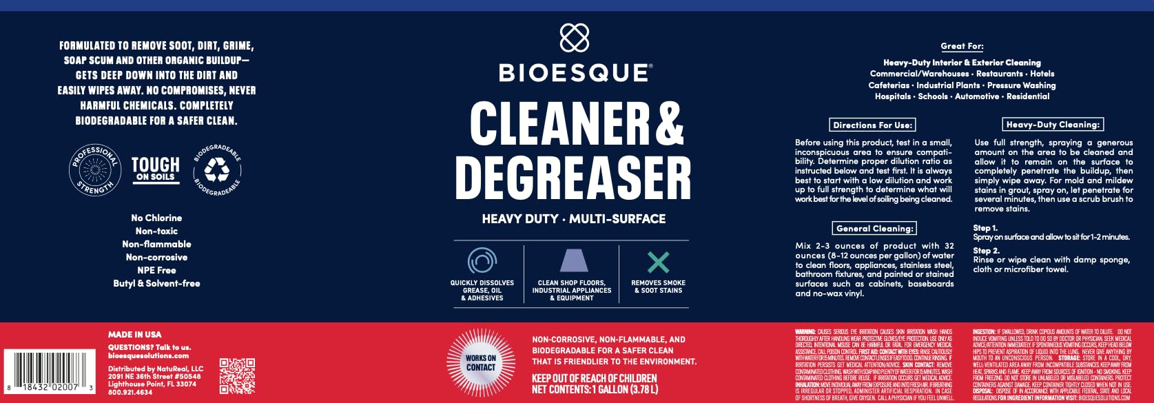 Bioesque applied on exterior concrete removing oil and grime effectively