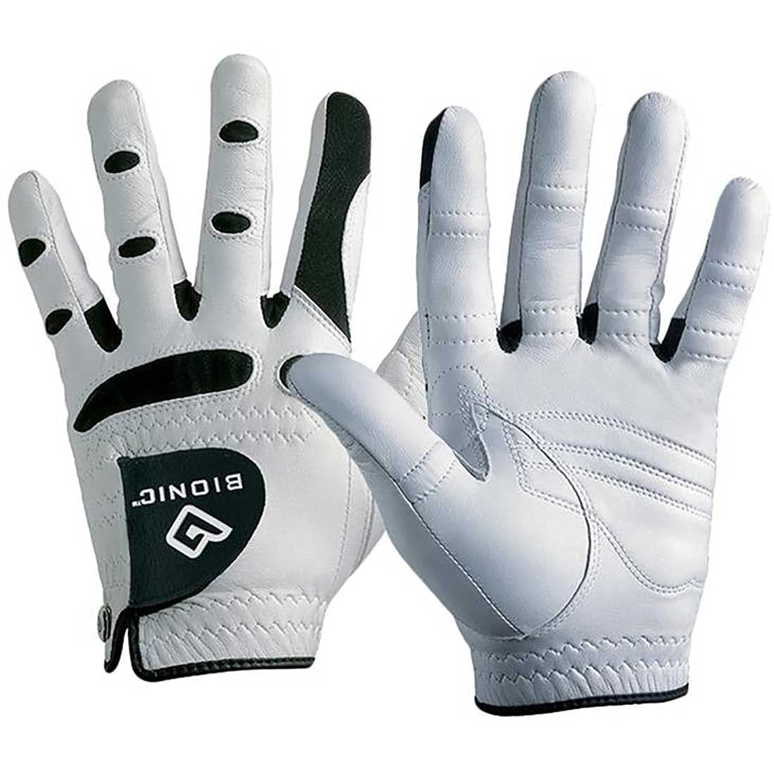 Bionic Glove USA front view showing Cabretta leather and stable grip pad, improving hold