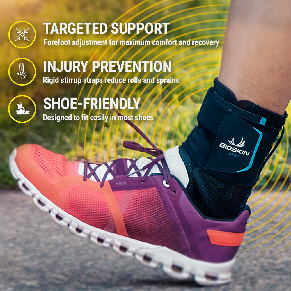 BioSkin APX inside a running shoe demonstrating compatibility and low bulk