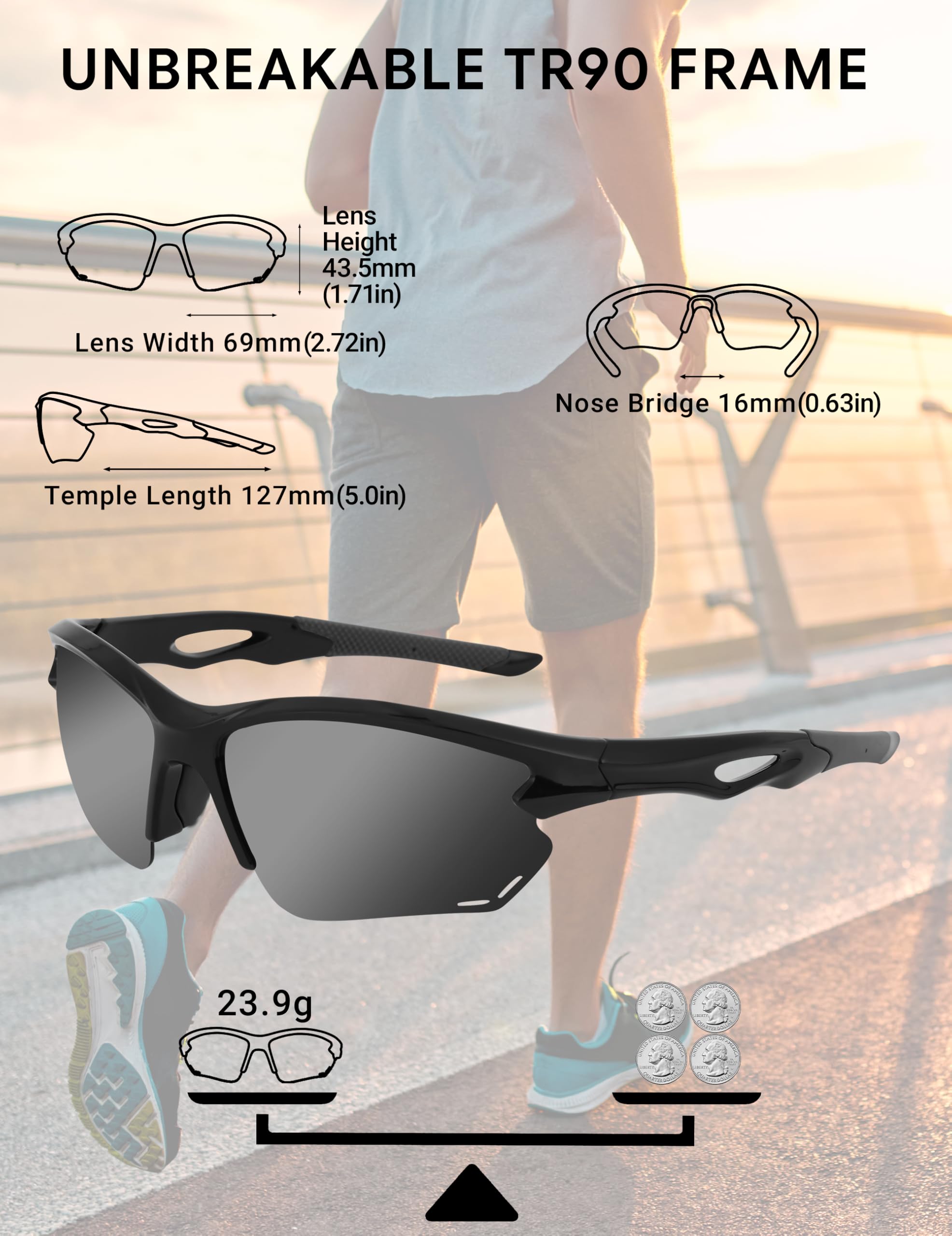 BIRCEN close-up of TR90 frame demonstrating lightweight durability