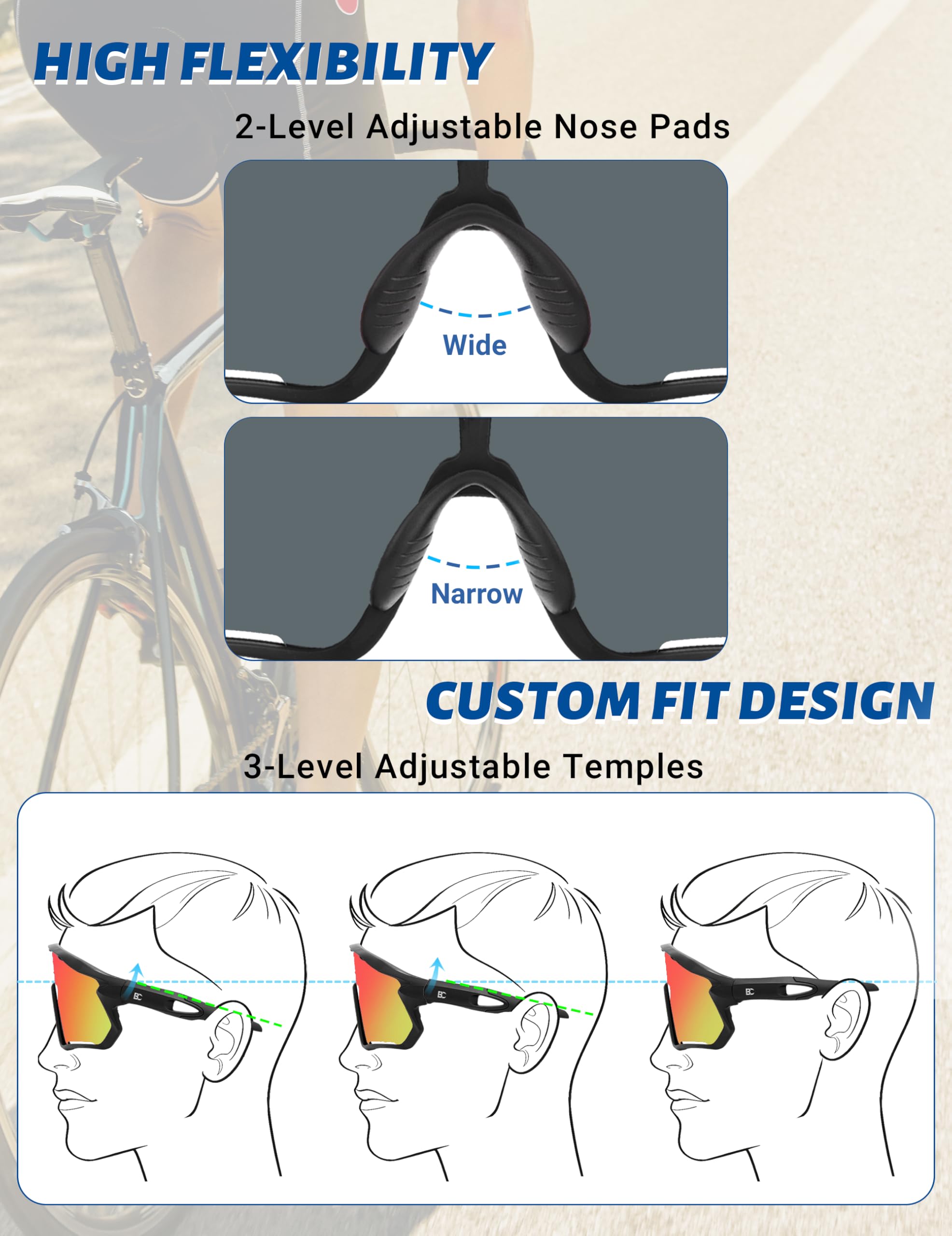 BIRCEN on cyclist showing helmet compatibility and wind protection