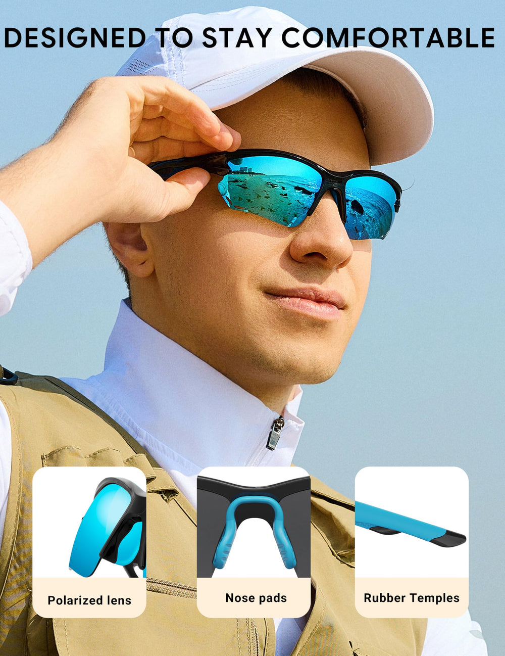 BIRCEN in-use on an angler boat demonstrating glare blocking and visibility benefit