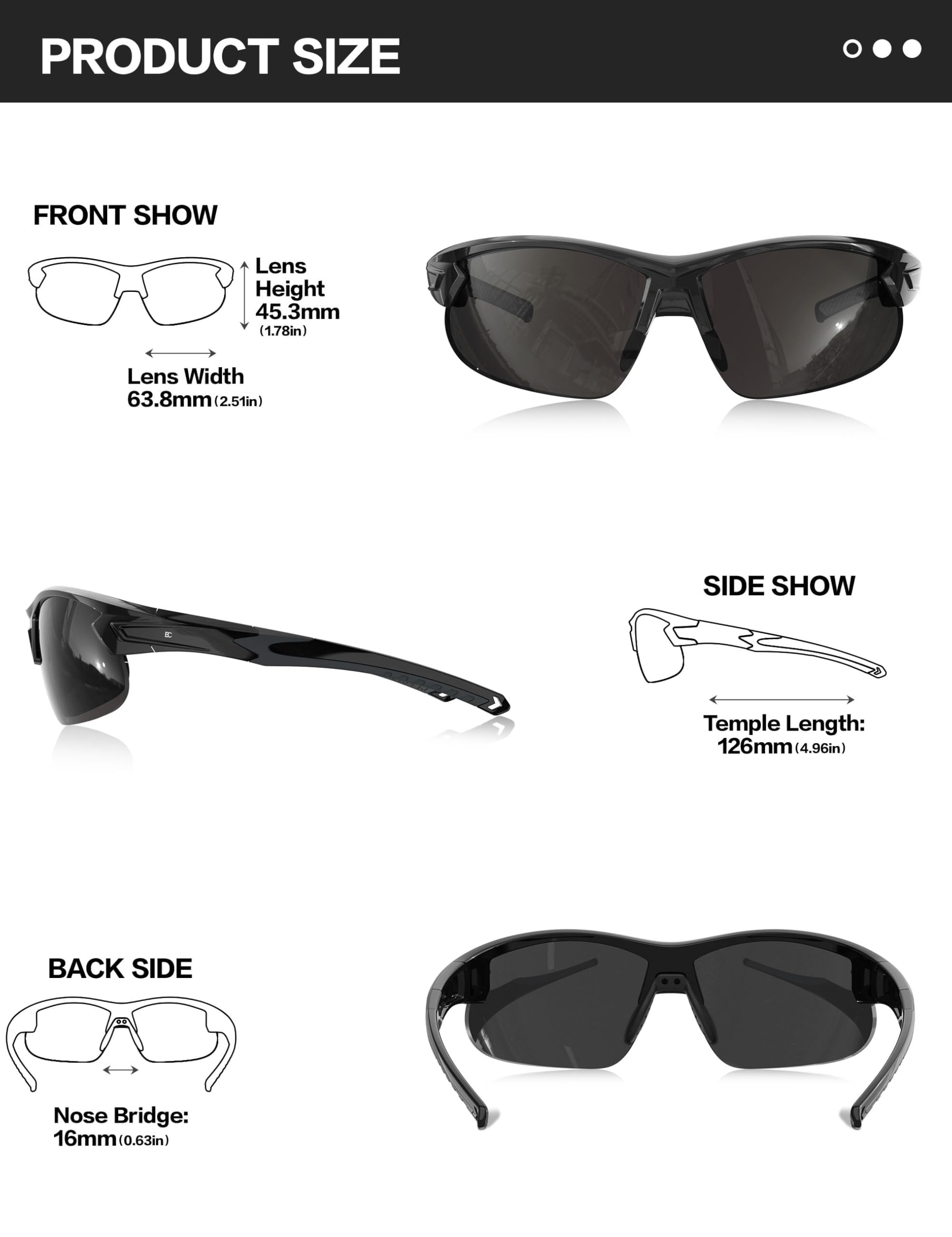 BIRCEN polarized lenses reflecting water, demonstrates reduced glare clarity