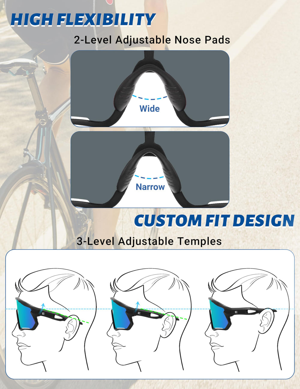 BIRCEN worn by runner demonstrating stable fit and unobstructed vision