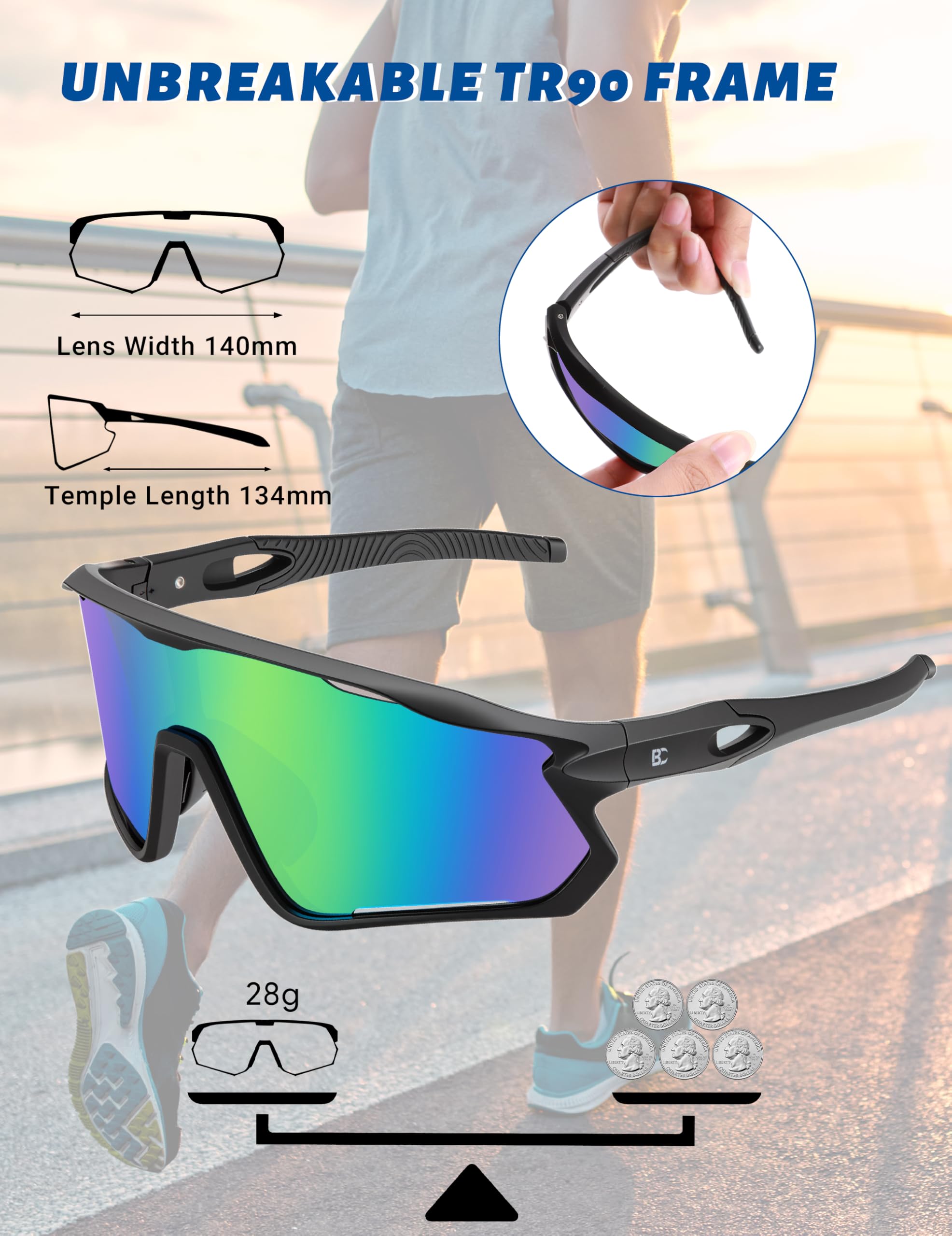 BIRCEN close-up of polarized lens revealing glare reduction and color clarity