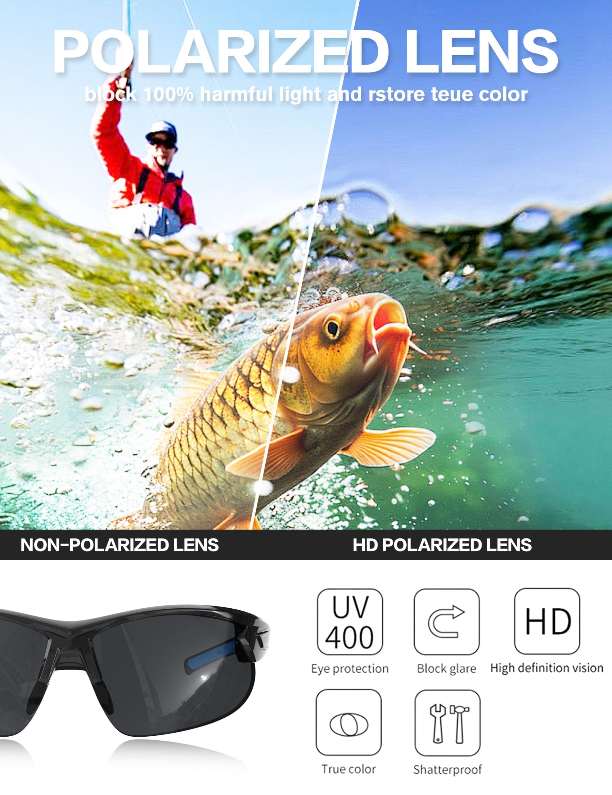 BIRCEN sunglasses held in hand for size comparison, conveys lightweight feel