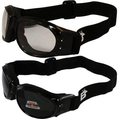 Birdz Eagle front view black frame showing classic aviator fit and eye protection
