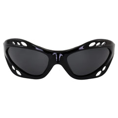 Birdz Seahawk close-up of polarized lens showing glare reduction benefit