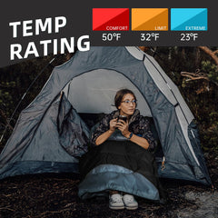 BISINNA sleeping bag in use at campsite providing warmth and comfort