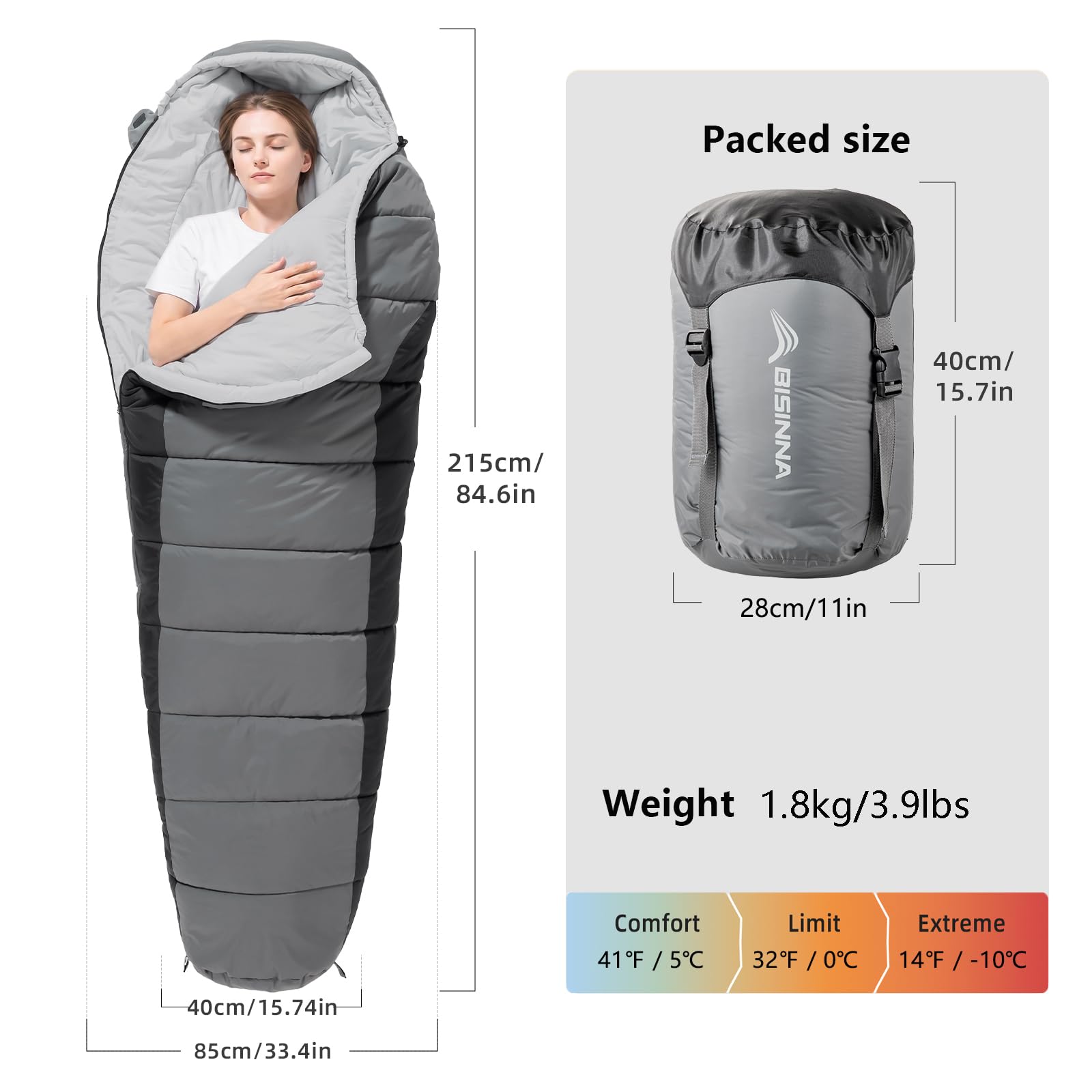 BISINNA close-up of YKK zipper and insulated draft tube for snag-free warmth