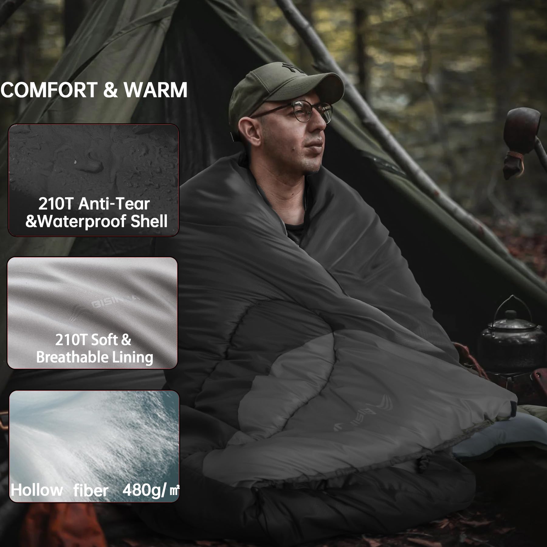 BISINNA two-way zipper and hood detail for secure heat retention