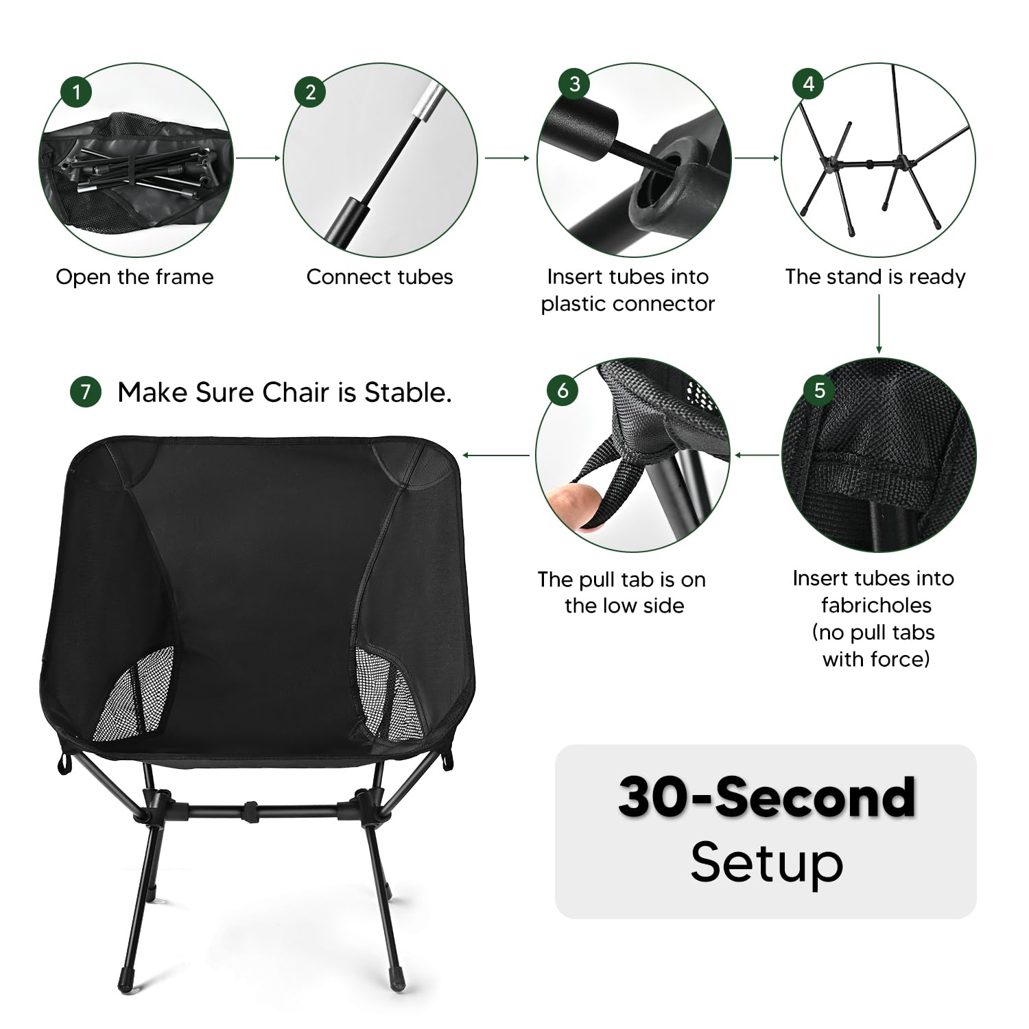 BITIANTEAM chair next to backpack to show compact size and travel benefit