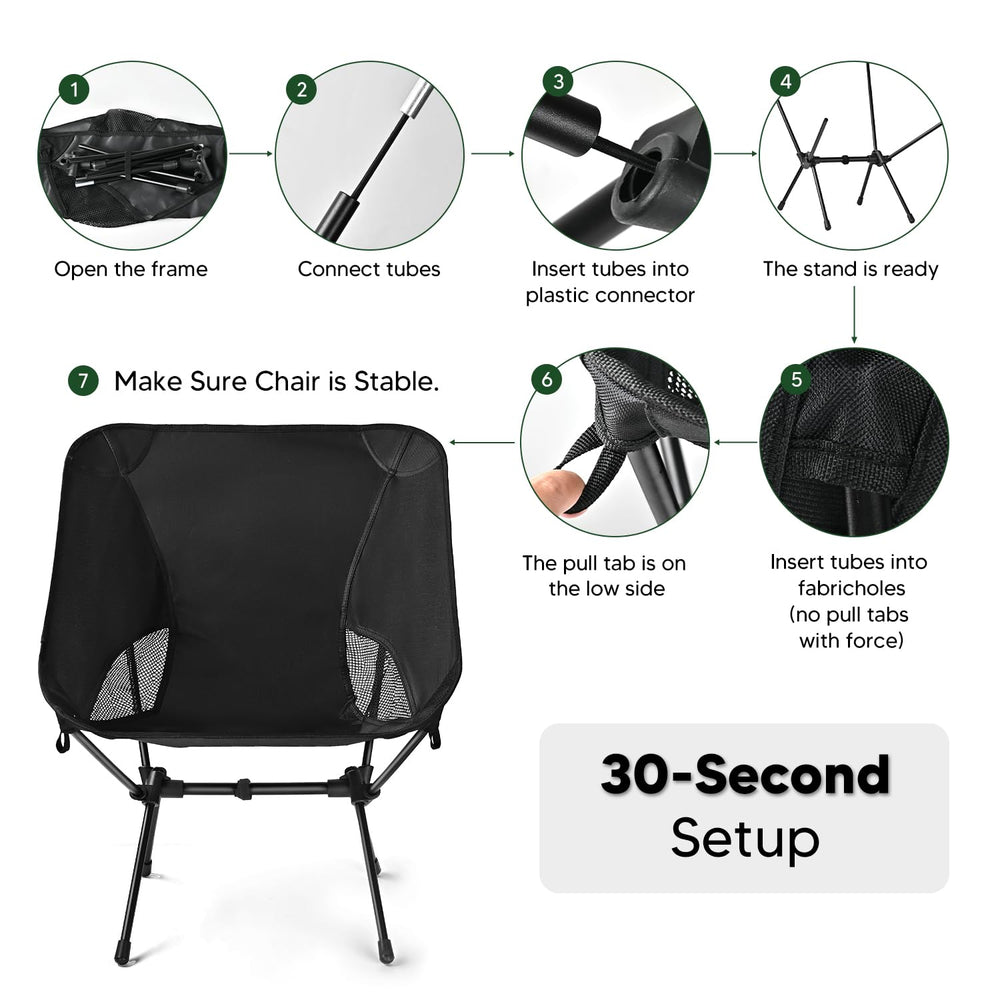 BITIANTEAM chair next to backpack to show compact size and travel benefit