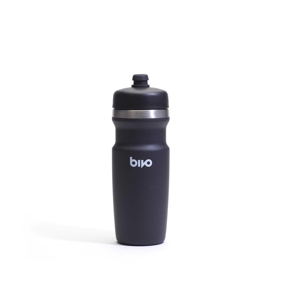 Bivo Trio Mini front view in black showing compact insulated shape and branding benefit