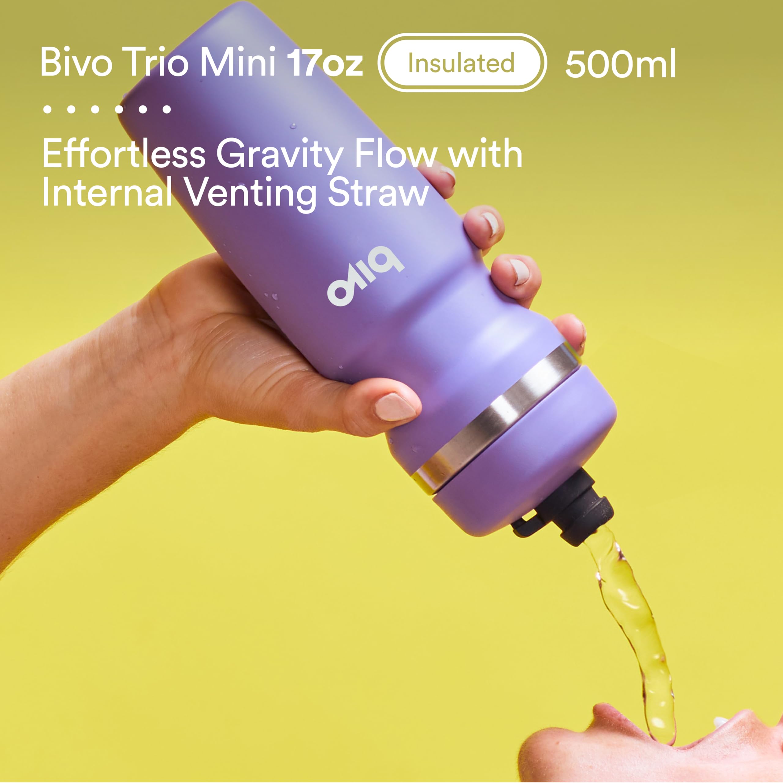 Bivo Trio Mini seated in a bike bottle cage demonstrating frame compatibility benefit