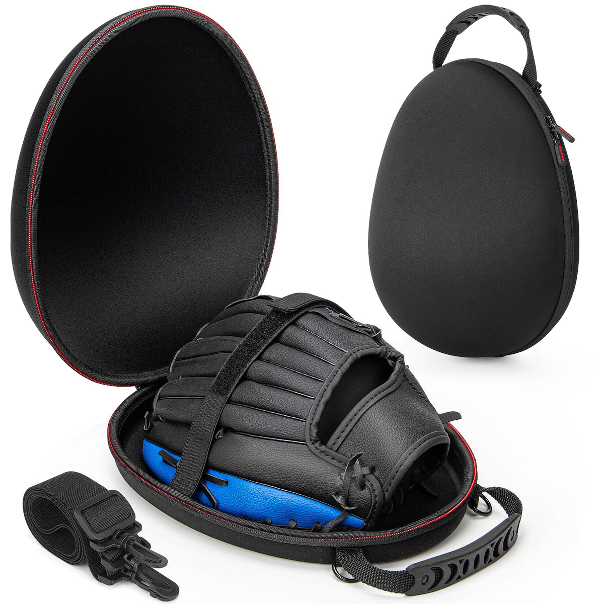 Bjabtan front view of hard EVA glove case showing secure protection