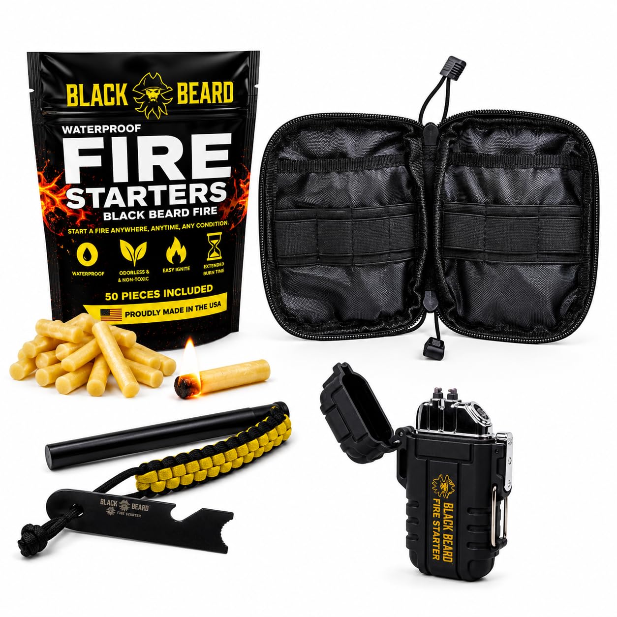 Black Beard front packaging showing kit contents and durable storage benefit