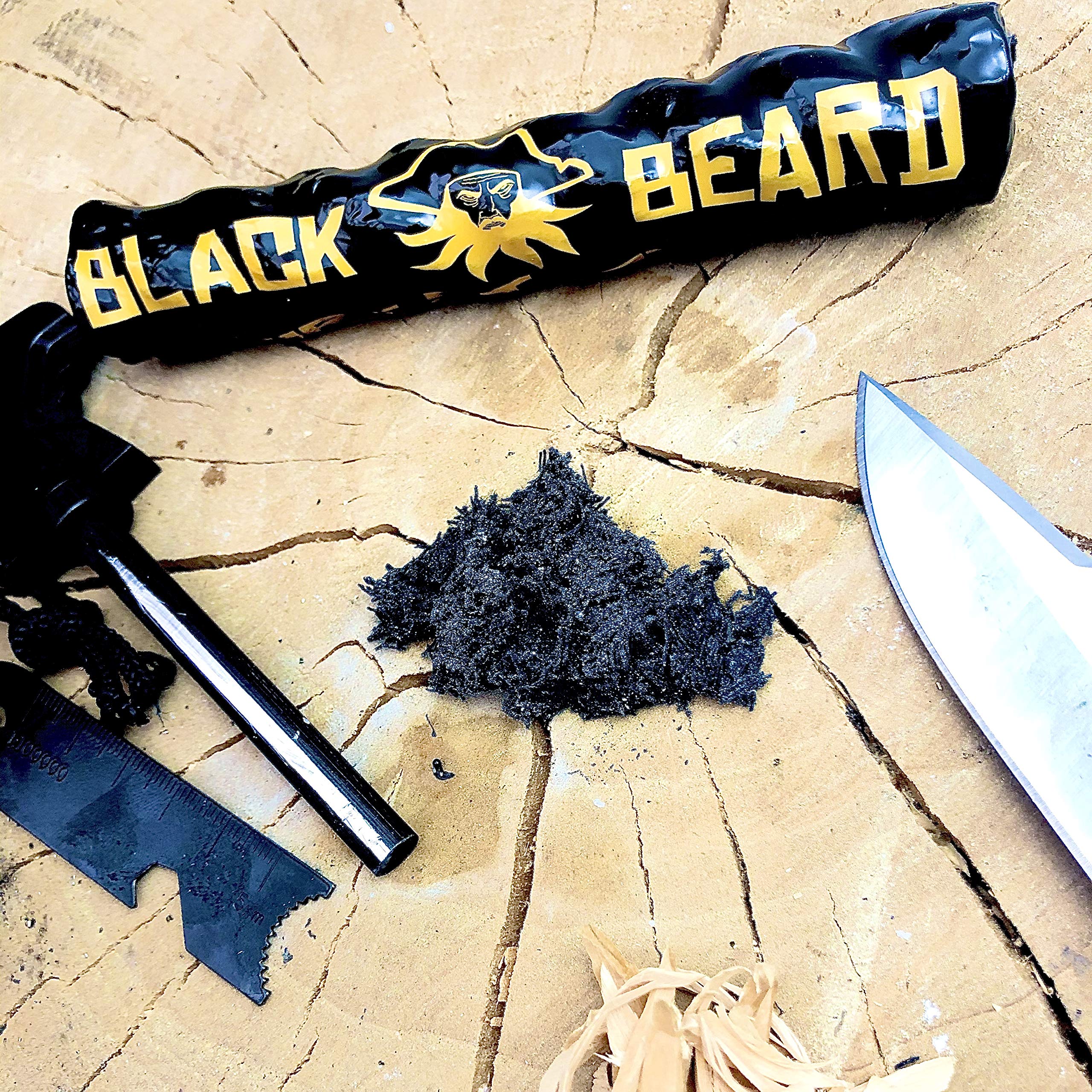 Black Beard Fire Starter close-up of braided strands, durable texture for long burn