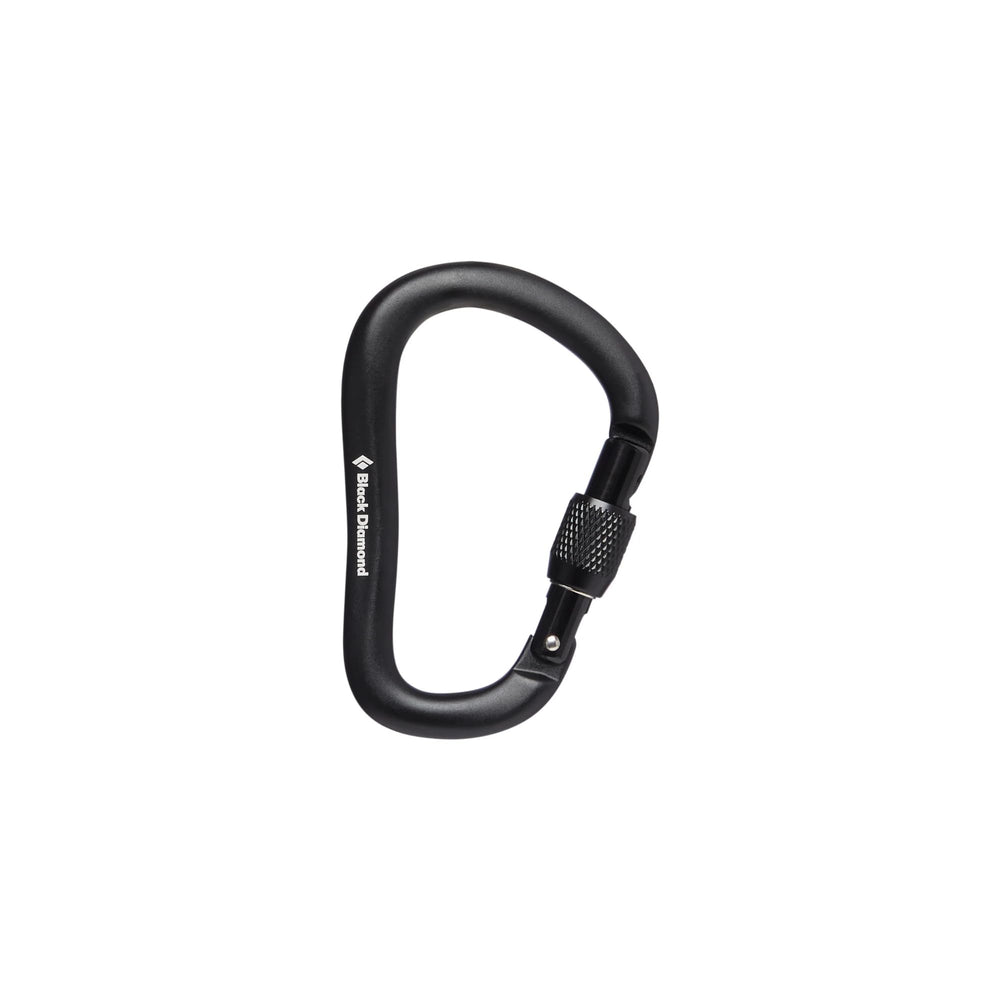 BLACK DIAMOND RockLock screwgate front view showing large gate and secure locking for safer belays