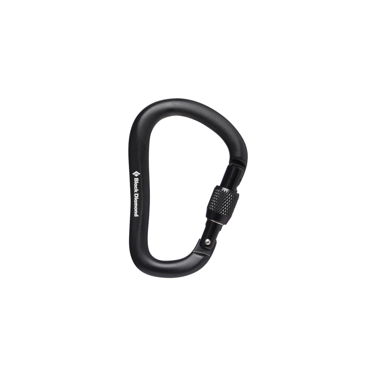 BLACK DIAMOND RockLock screwgate front view showing large gate and secure locking for safer belays