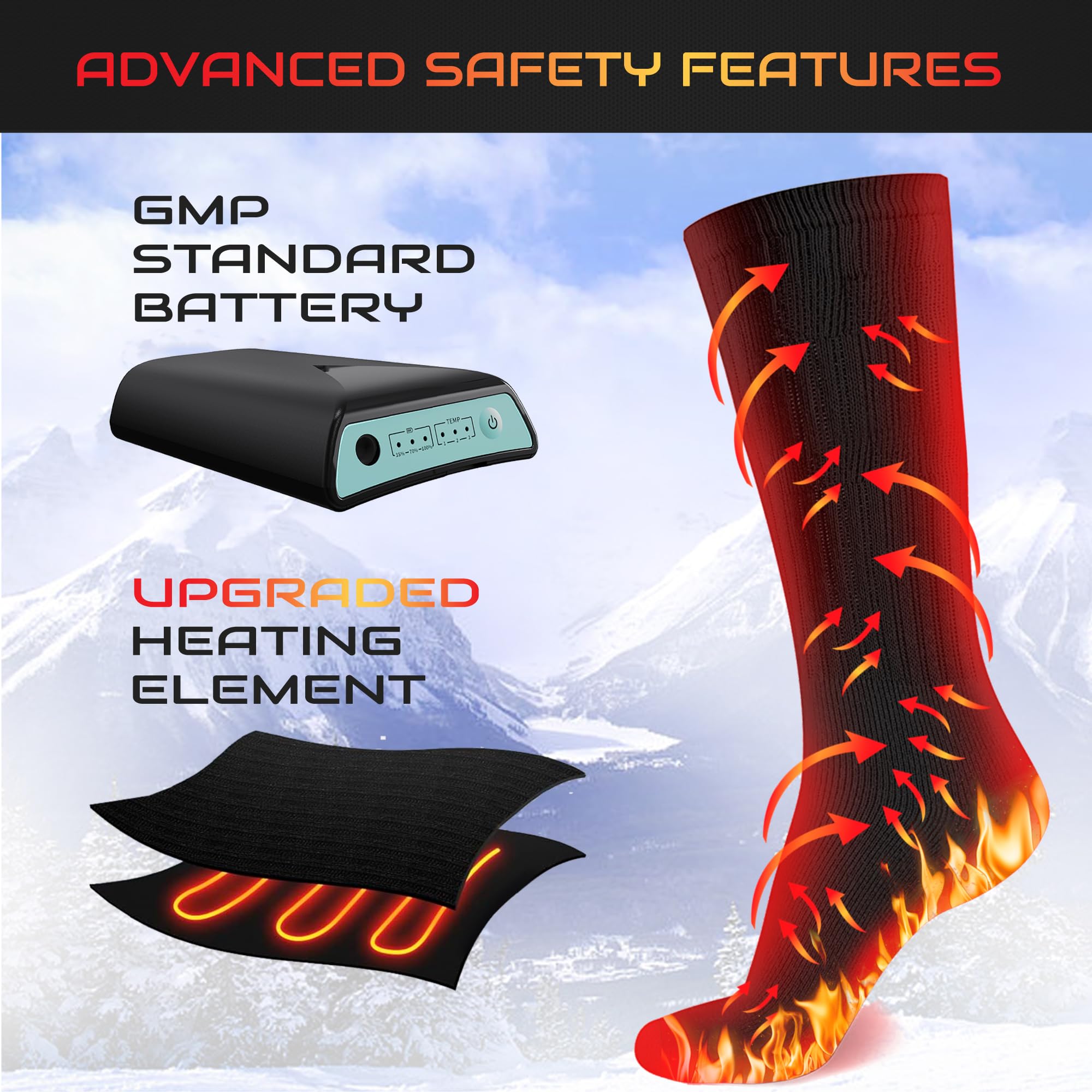 Black Squid socks worn inside boot demonstrating low-bulk warmth