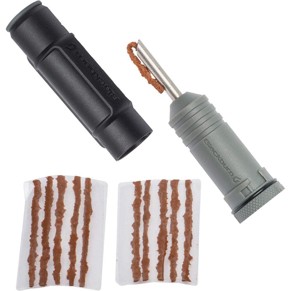 Blackburn Plugger inserting a plug into a tubeless tire to quickly stop leaks benefit