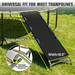 Blanketown attachment hooking to trampoline lower rail for easy install